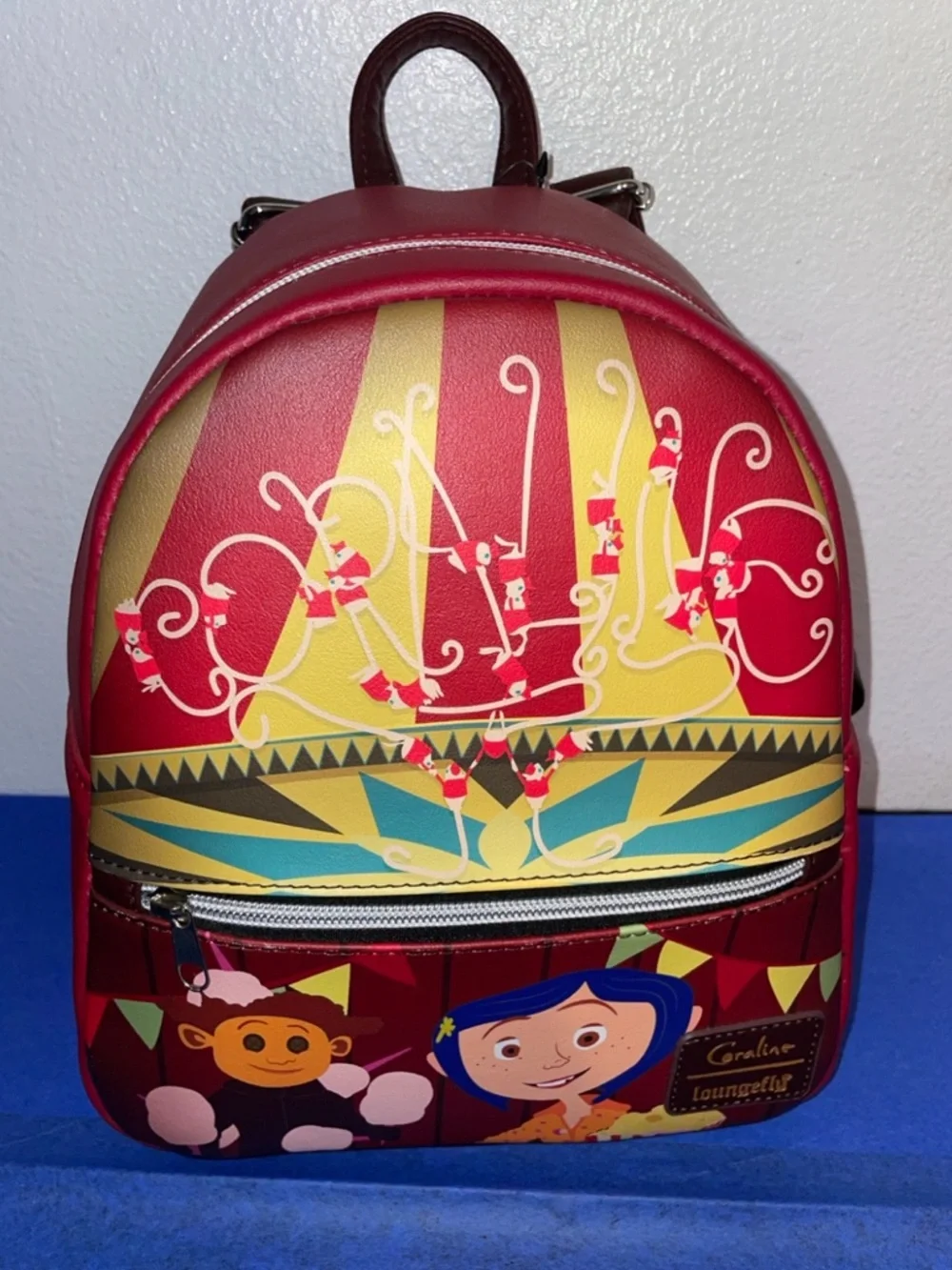 Exclusive Loungefly Laika Coraline and Wybie Mouse Circus Mini Backpack - Picture 2 of 12